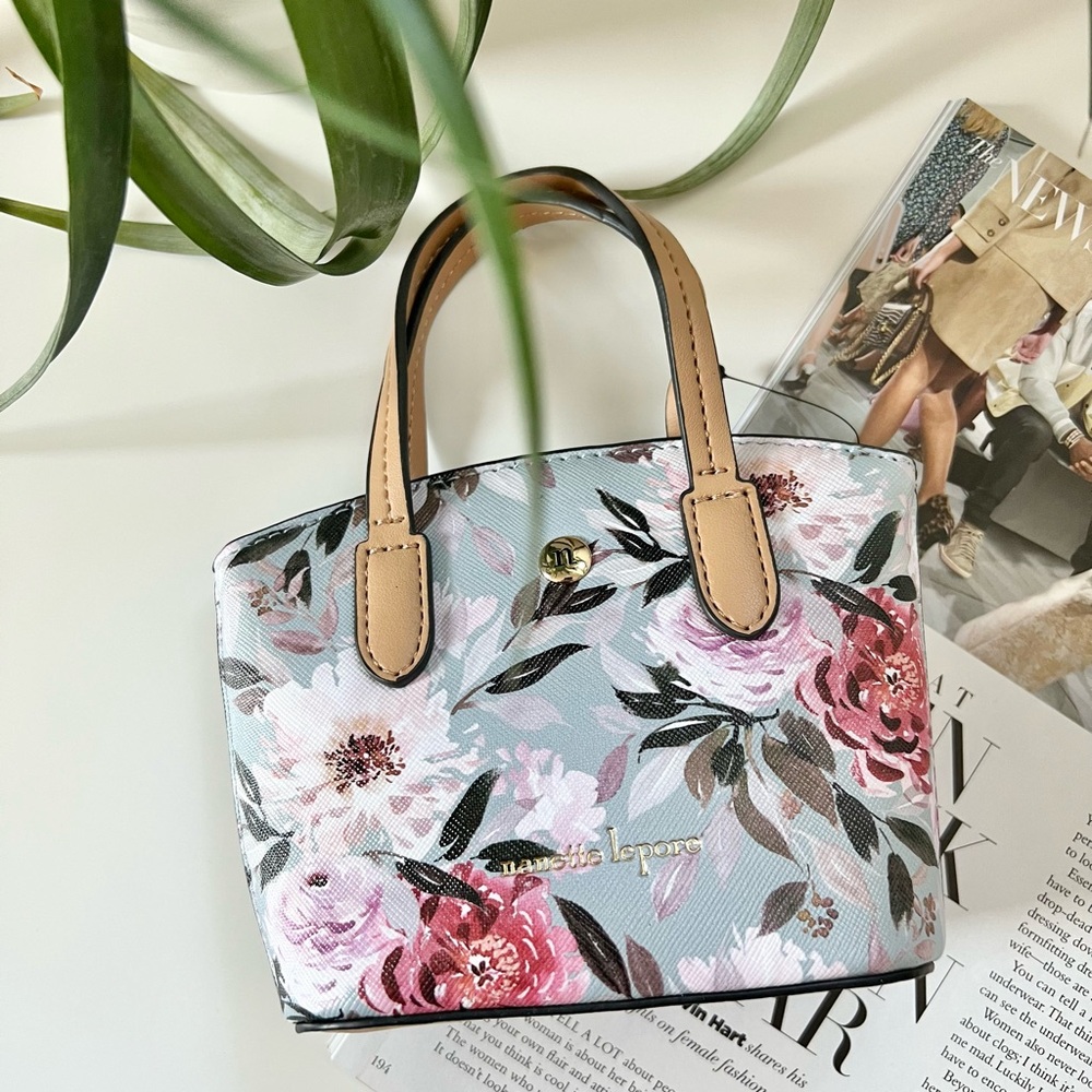 New Nannete Lepore Floral Print Mini Bag Purse Women's Shoulder Bag - Multicolor